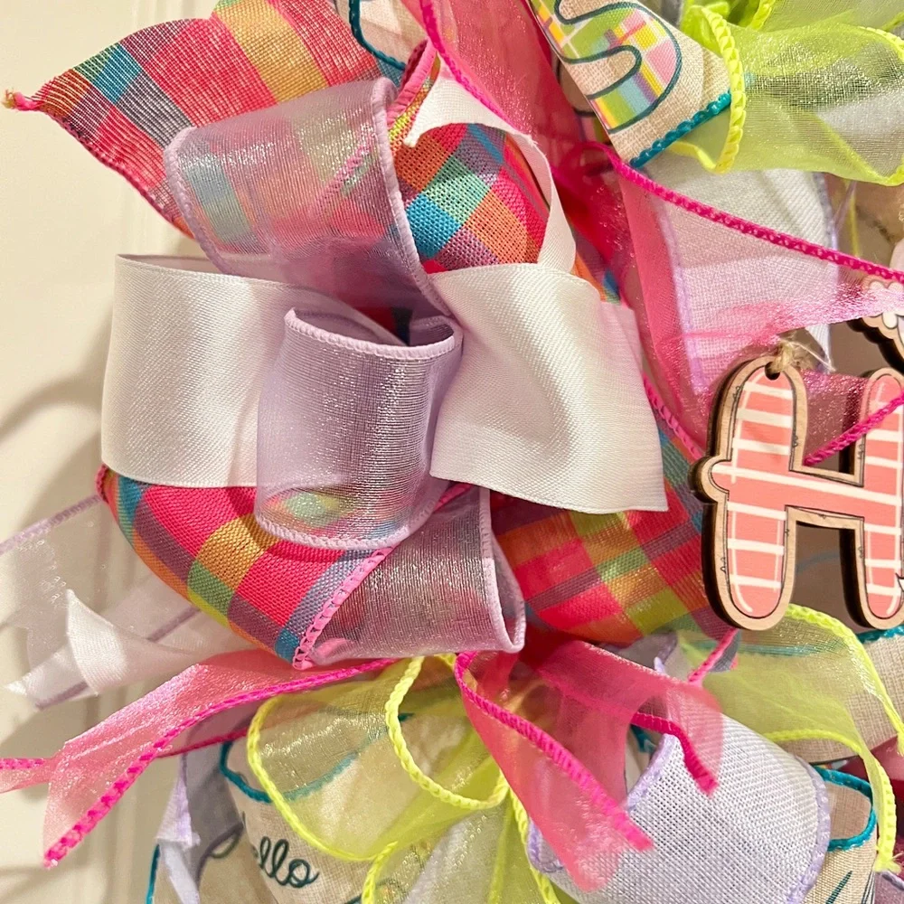 13” Easter Ribbon Wreath 